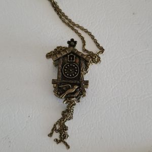 Long necklace fashion..cookoo  clock